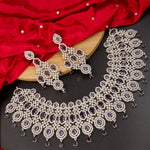 Load image into Gallery viewer, Statement Semi Bridal AD Choker -Purple
