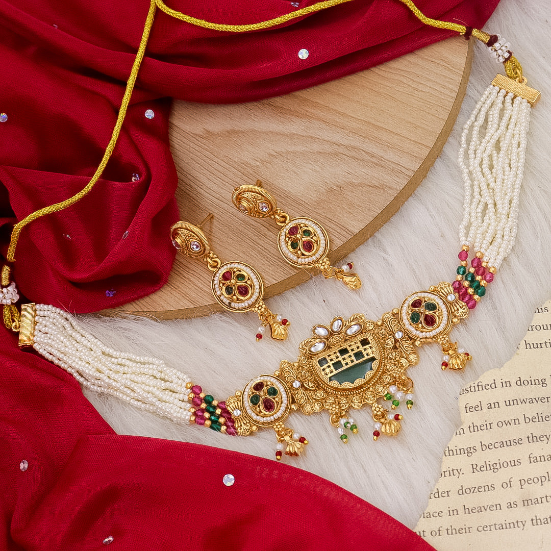 Shital Heritage Moti Choker-Multi