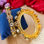 Load image into Gallery viewer, Pacheli Kundan Polki Kada-Green