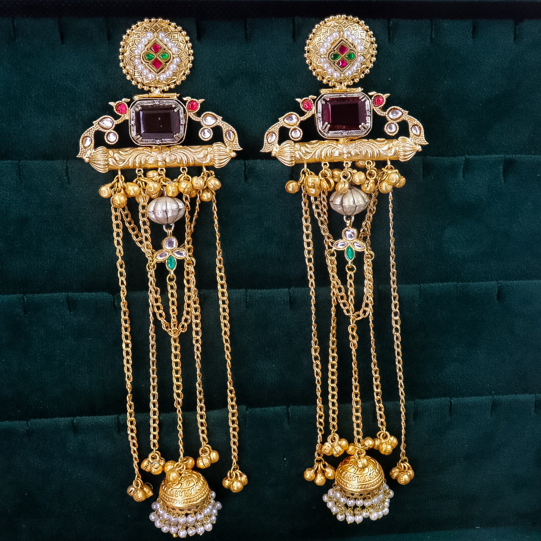 Pinal Long Kashmiri Brass Jhumka