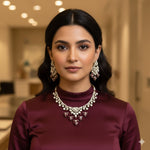 Load image into Gallery viewer, Madhura Moissianite Necklace with Duplet Stones - Ruby
