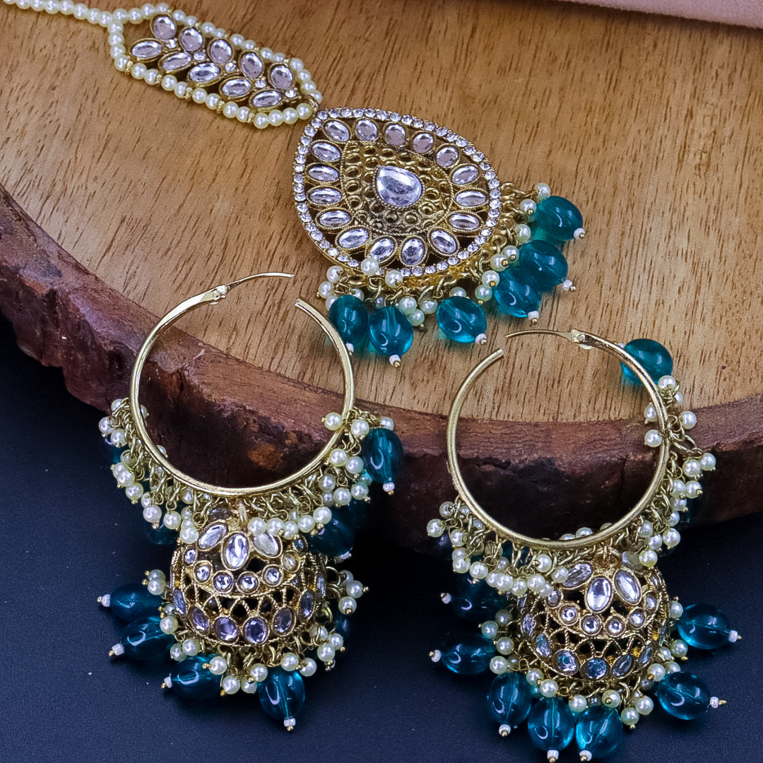 Muskan Hoop Jhumka With Mangtika