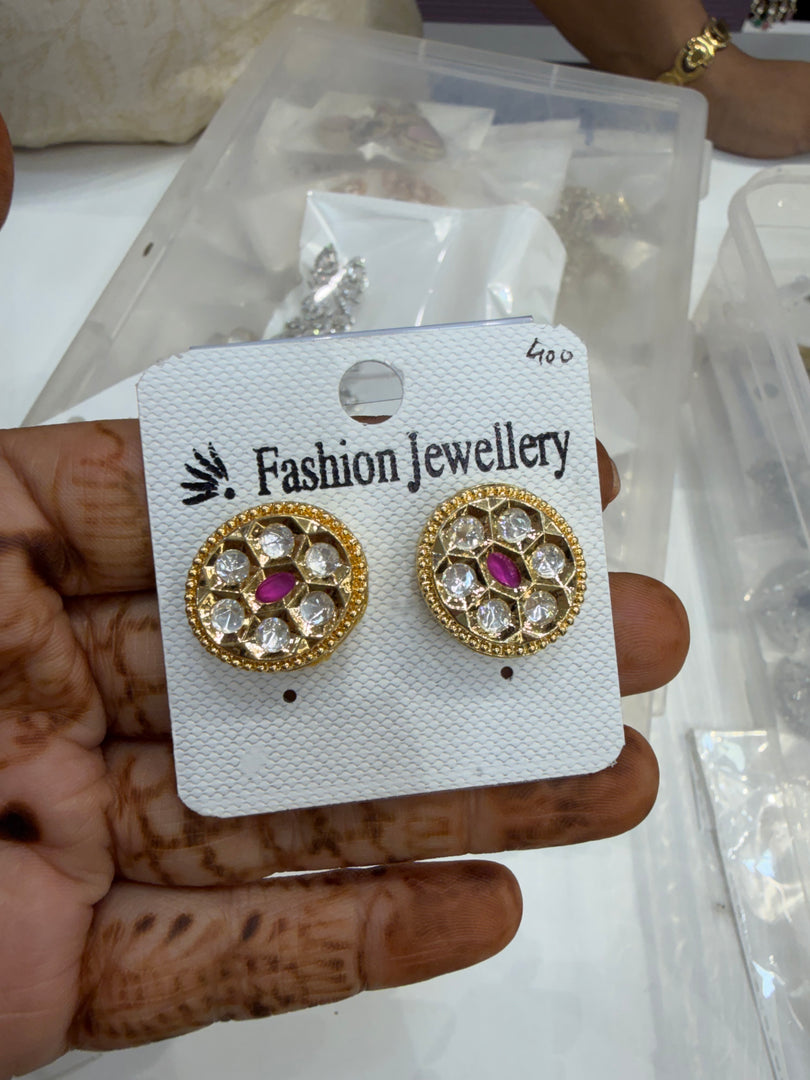 Shifu Moissianite Stud -Ruby