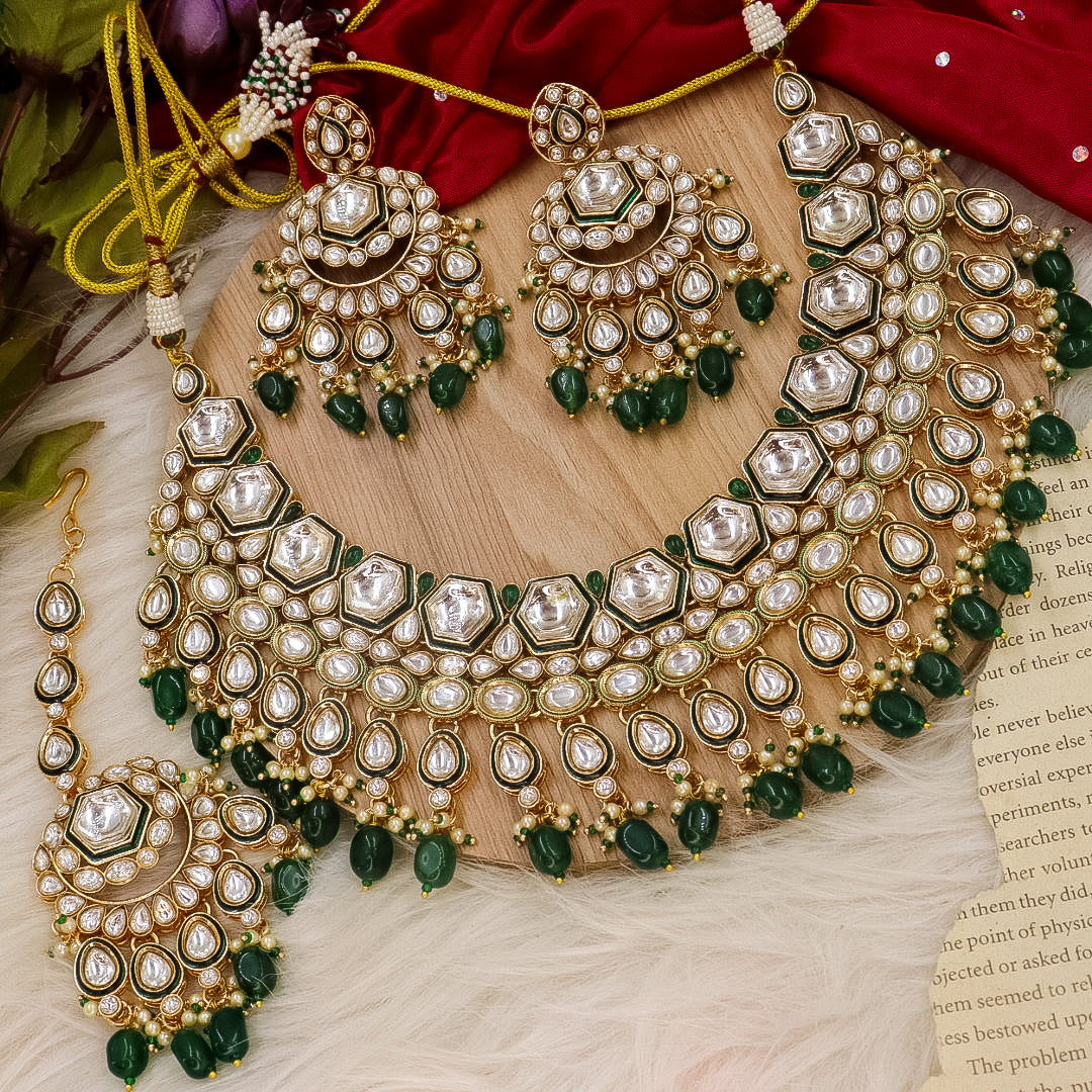 Zafiya Semi Bridal Set - Green