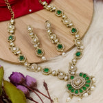 Load image into Gallery viewer, Hiza Polki Set -Emerald