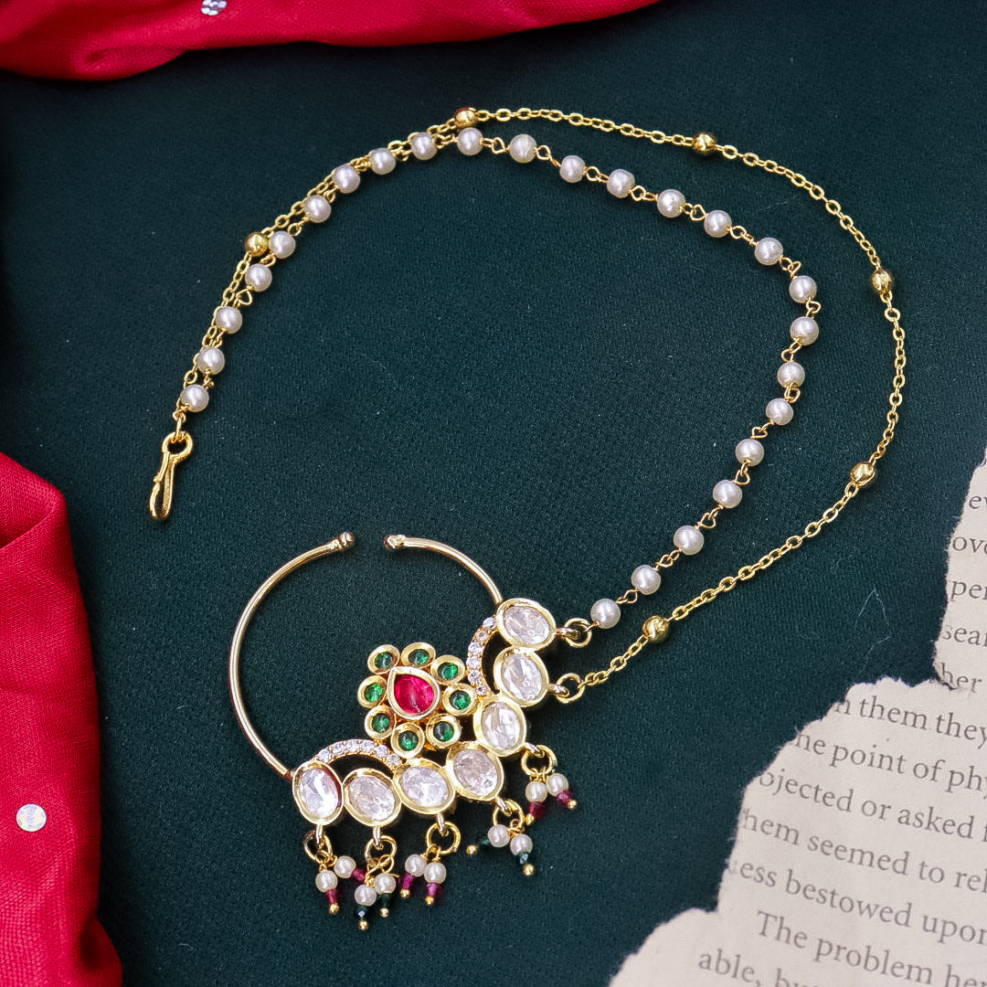 Winal Moissante Nath With Double Chain