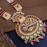 Load image into Gallery viewer, Aishani Premium Rajwadi Copper Long Necklace Set With Earrings
