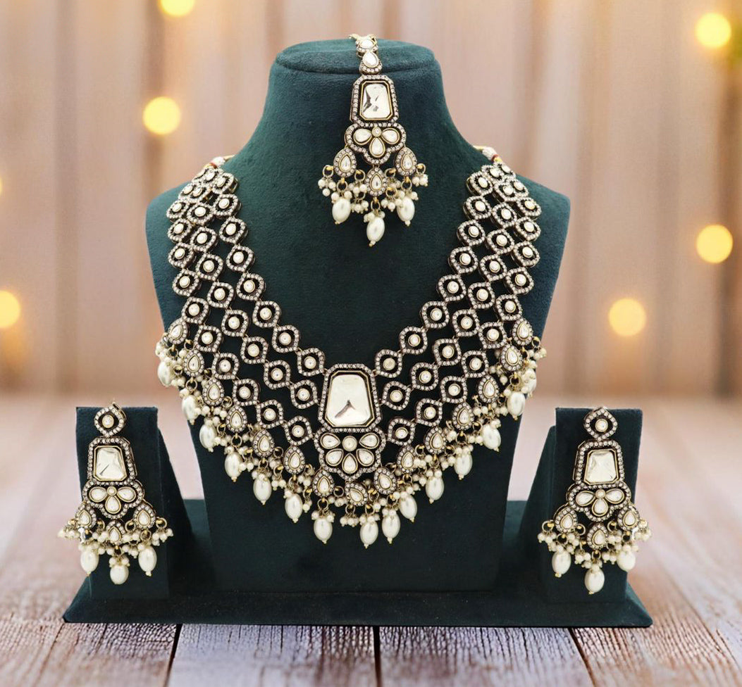 Premium 3 Layer Designer Kundan Necklace
