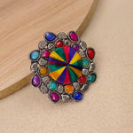 Load image into Gallery viewer, German Silver Multi Colour Adjustable Ring
