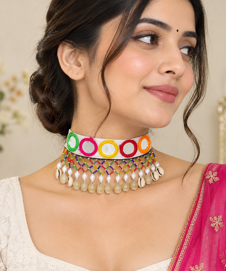 Suhani Handmade Mirror  Choker