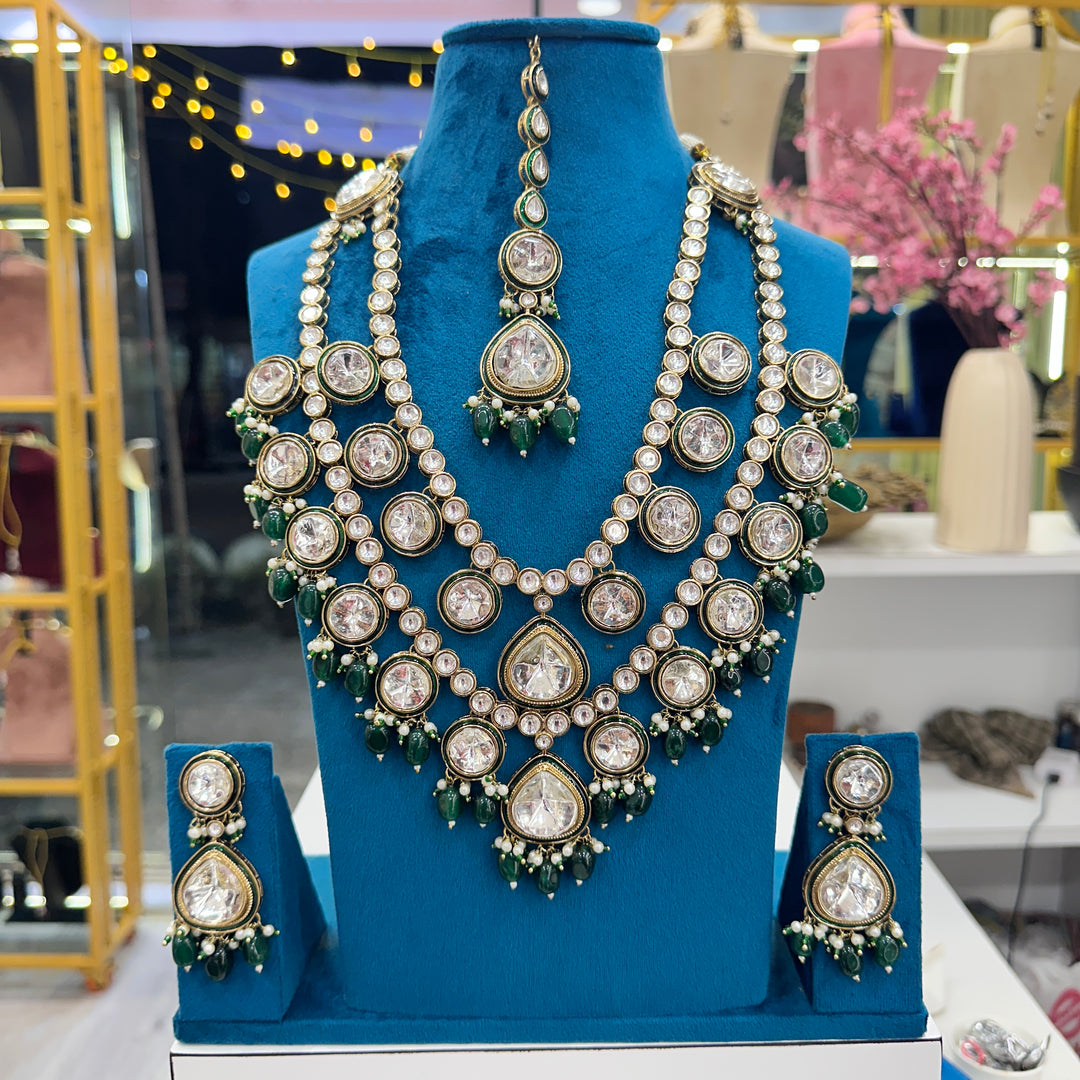 Diva 2 Layer premium Kundal Polki Necklace