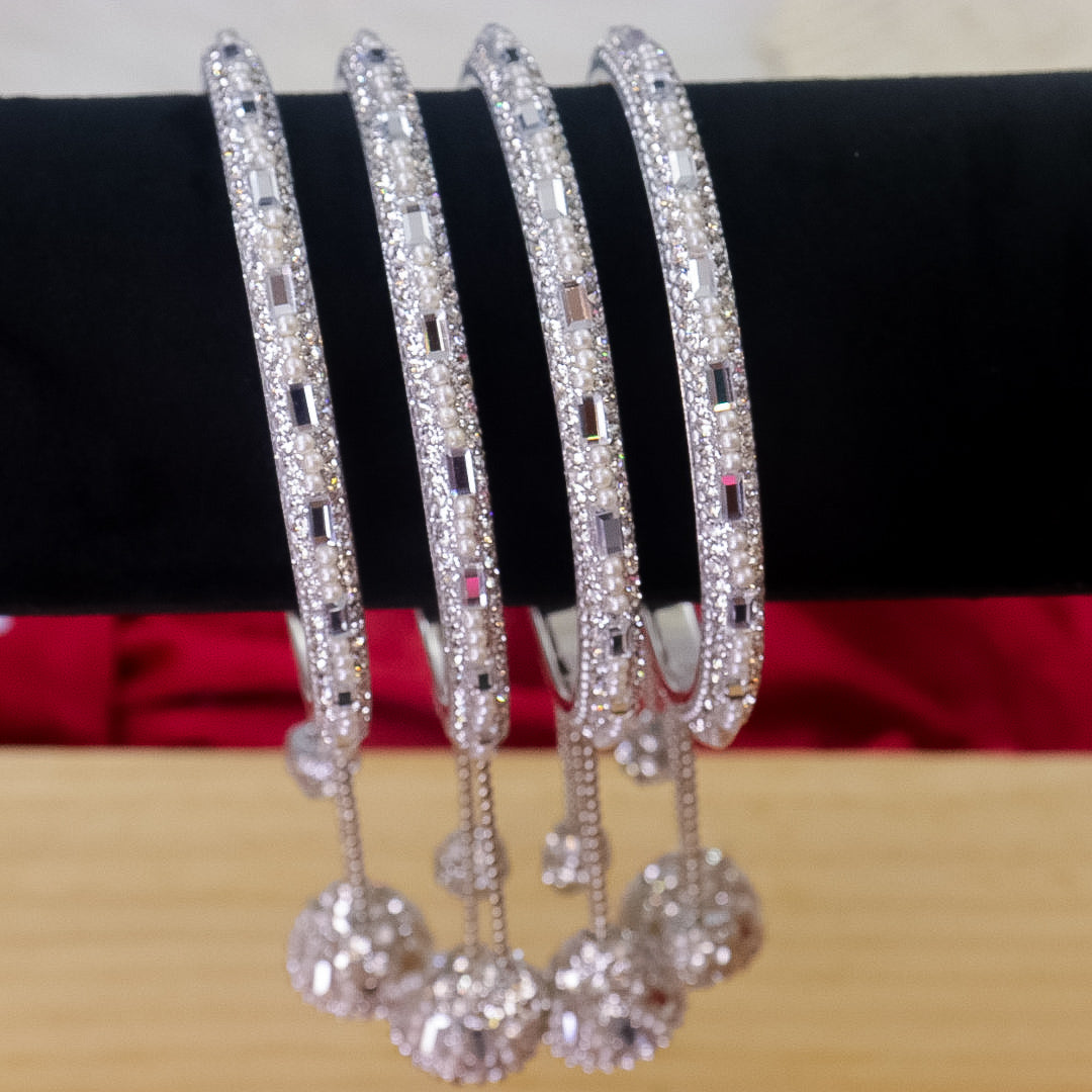 Diamond Bangles With Latakan Set of 4