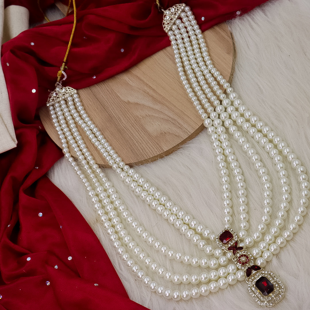 Moti Layered Necklace For Groom