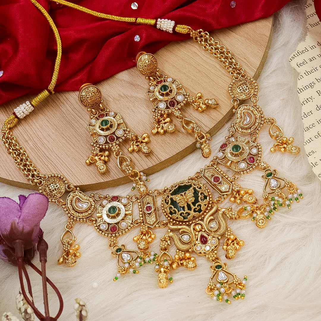 Joshna Heritage Necklace- Green