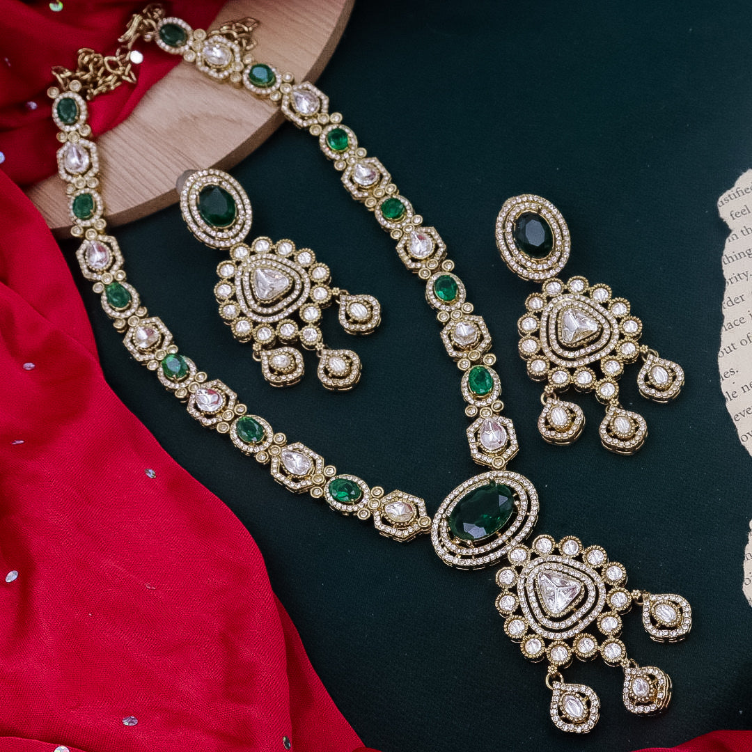 Peacock Moissianite Set - Green