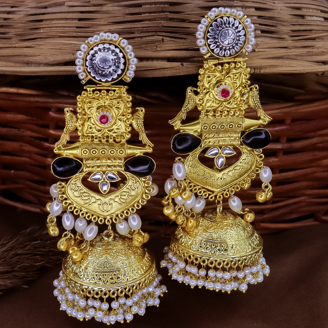 Golden Statement Brass Jhumka