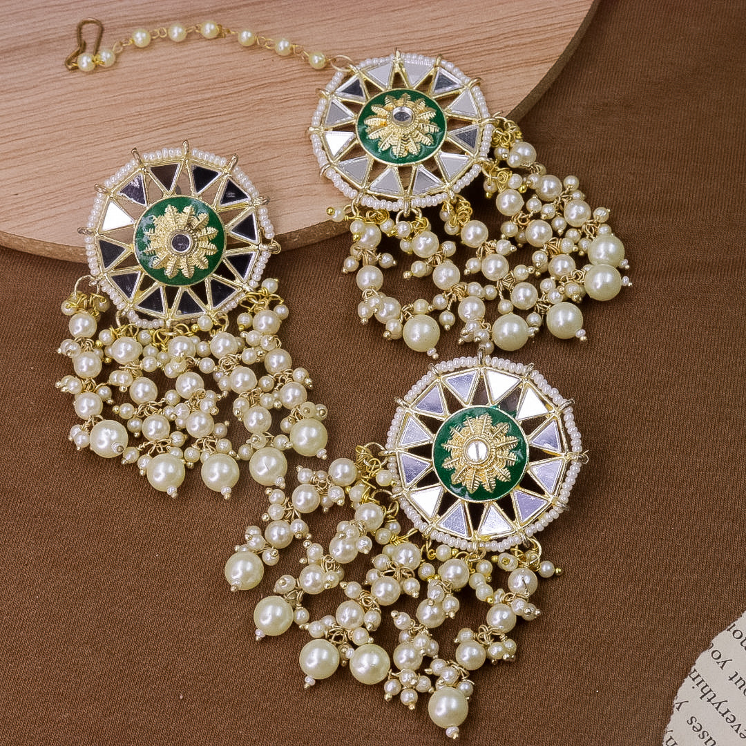 Latkan Mirror Earrings With Teeka