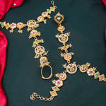 Load image into Gallery viewer, Full Premium Bridal Heritage Necklace With Long and Short + Earrings +Sheeshpati+ Hathpanja + Nath+ Bajuband