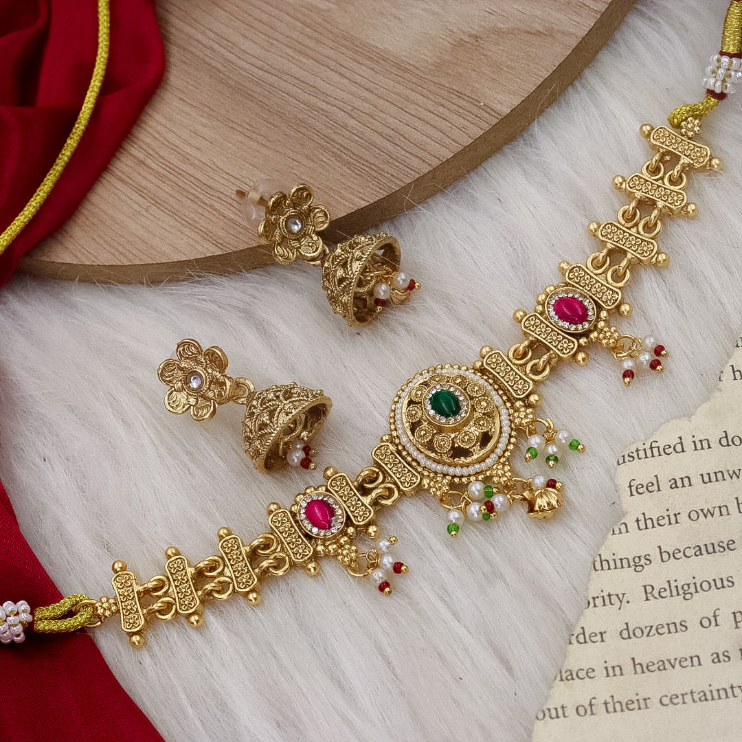 Nokhi Chorski Choker With Jhumki