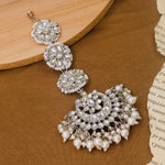 Load image into Gallery viewer, Silver Polish Kundan Maangteeka
