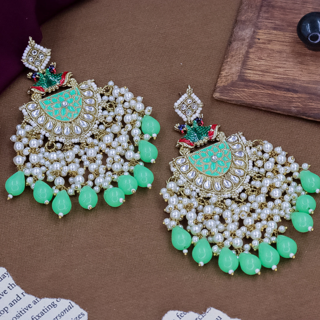 Peacock Pearl Latkan Earring