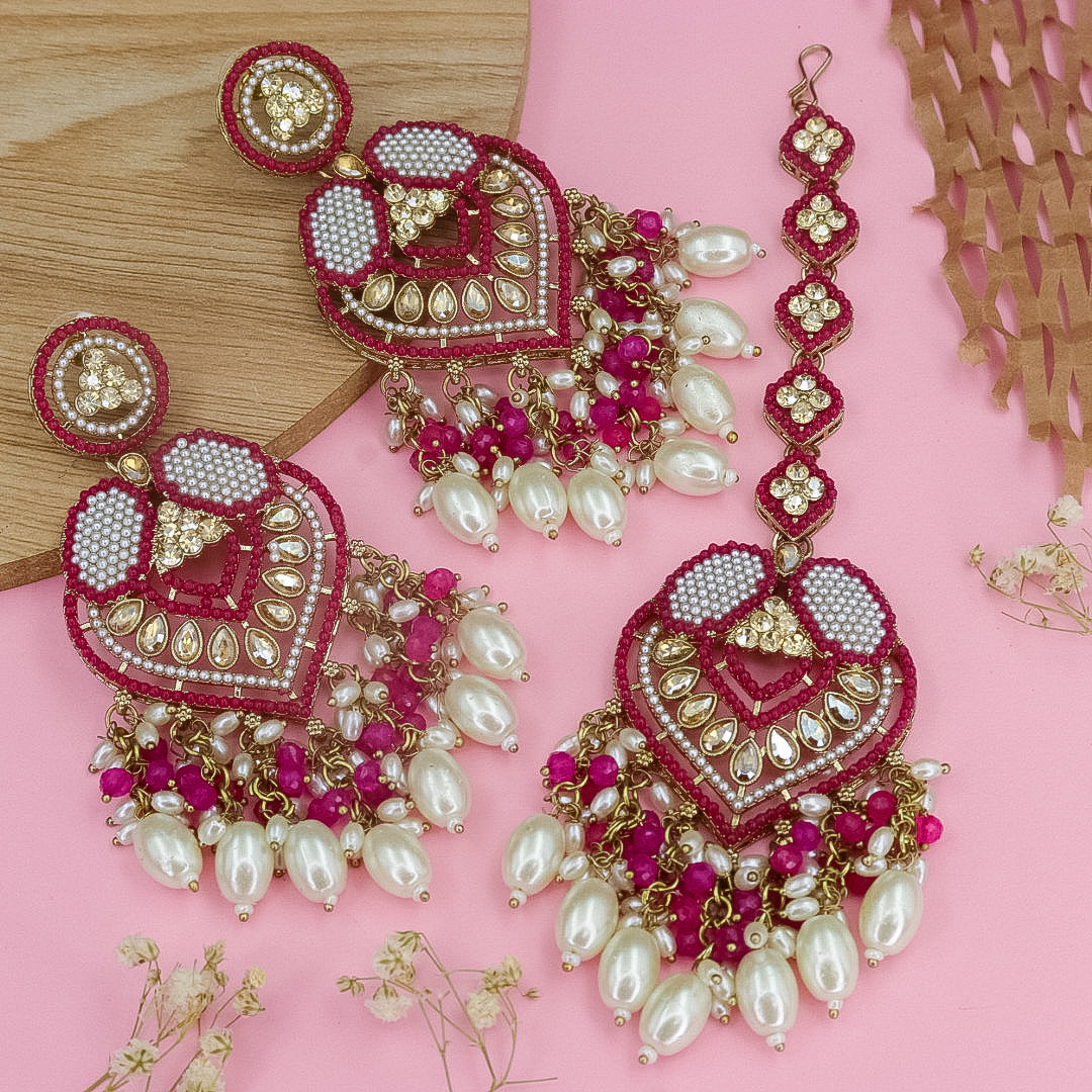 Momina Pakistani Earrings And Mangtika