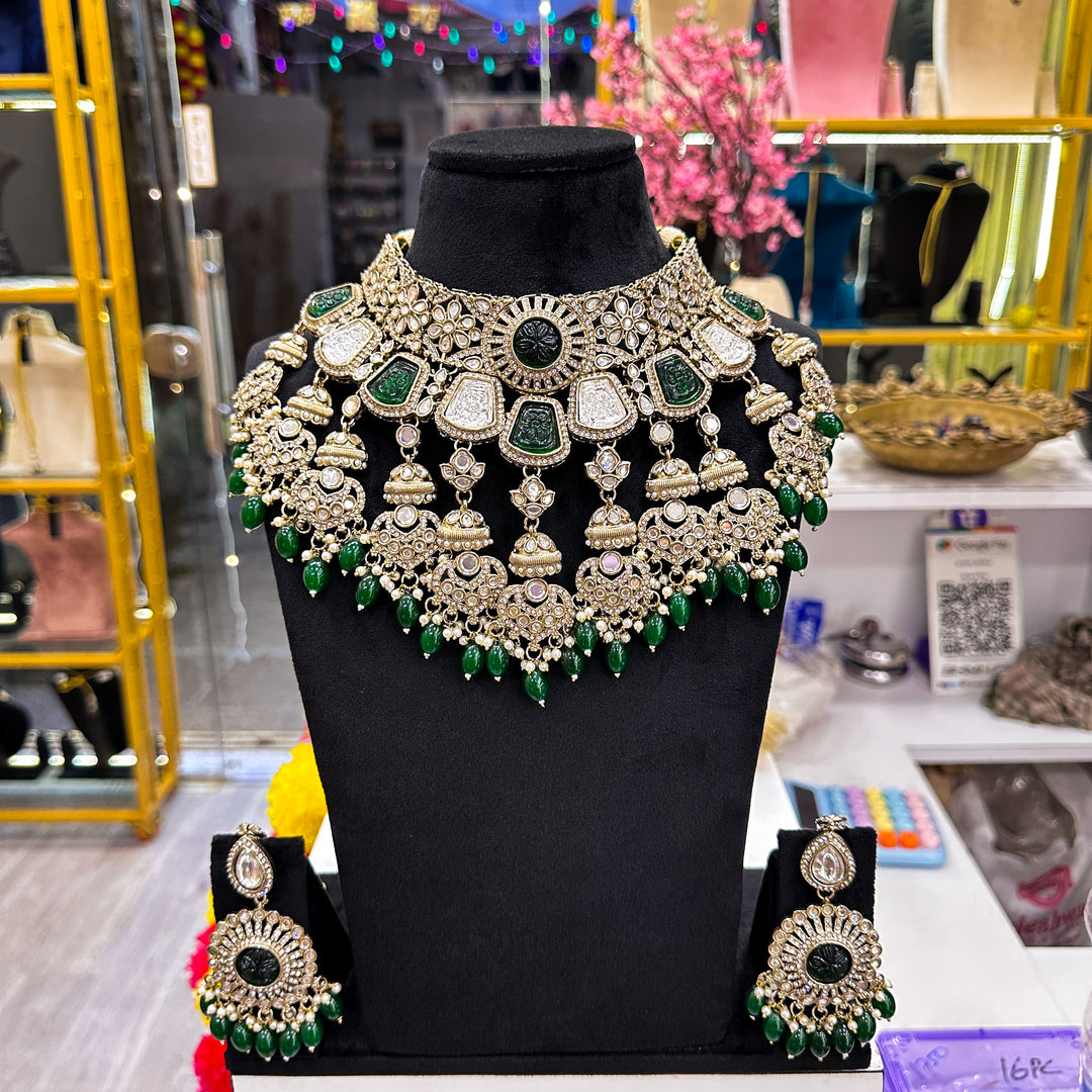 Arti Semi Bridal Choker Set (Sheeshphool, Nath, Earrings, Necklace)