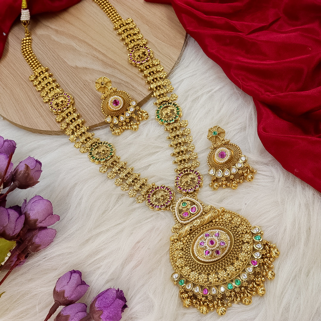 Shilpi Rajkot Style Long Rajwadi Chandanhaar Set