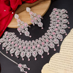 Load image into Gallery viewer, Statement Semi Bridal AD Choker -Baby Pink