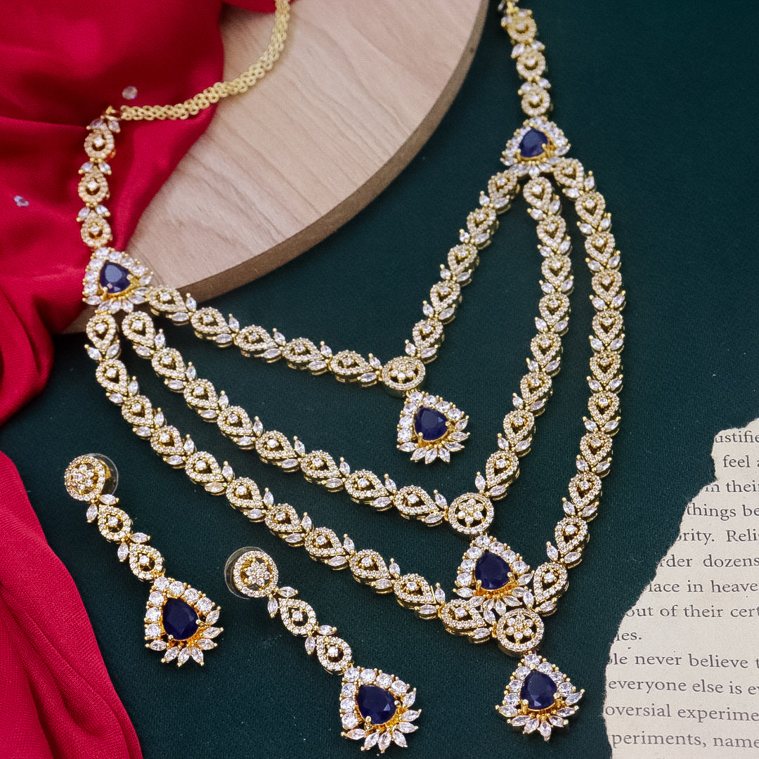 Ketki 3 Layer Golden Diamond Set