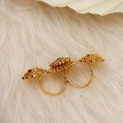 Vita Swaroski Brass Double Finger Ring