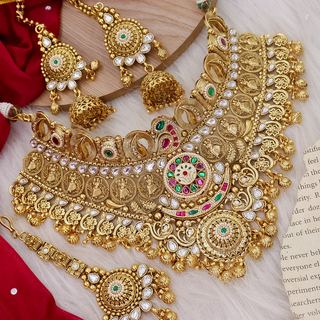 Amrapali Semi Bridal Brass Rajwadi  Choker