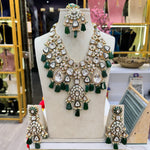 Load image into Gallery viewer, Green - Rakhee Kundan Polki Choker Set
