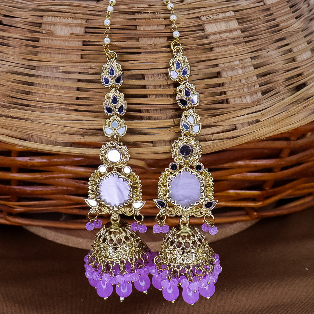 Swati MOP jhumka With long Kaanchain