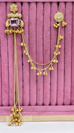 Load image into Gallery viewer, Diksha Brass Earrings With Latkan &amp; Kaanchain
