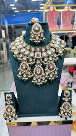 Load image into Gallery viewer, Maleeha Kundan Polki Semi Bridal Necklace