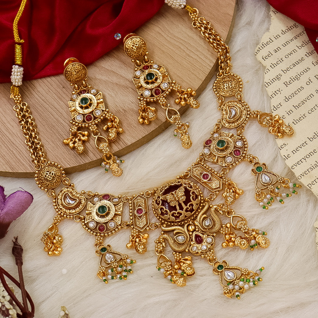 Joshna Heritage Necklace- Red