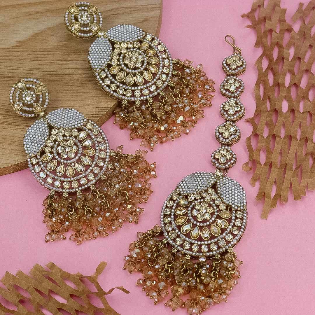 Uzma Pakistani Earrings And Mangtika