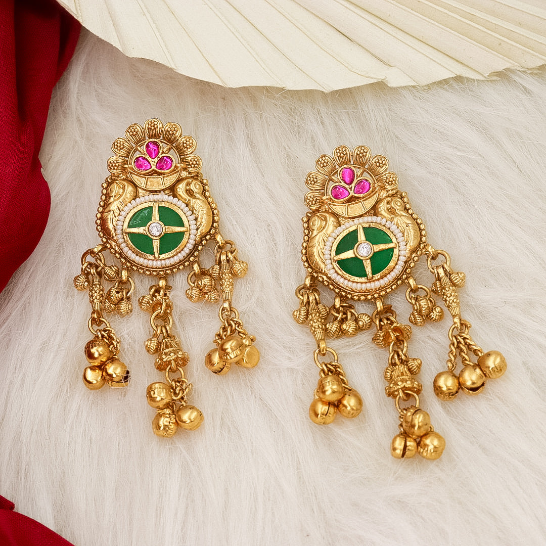 Sonam Kashmiri Heritage Earrings With Ghungroo Latakan