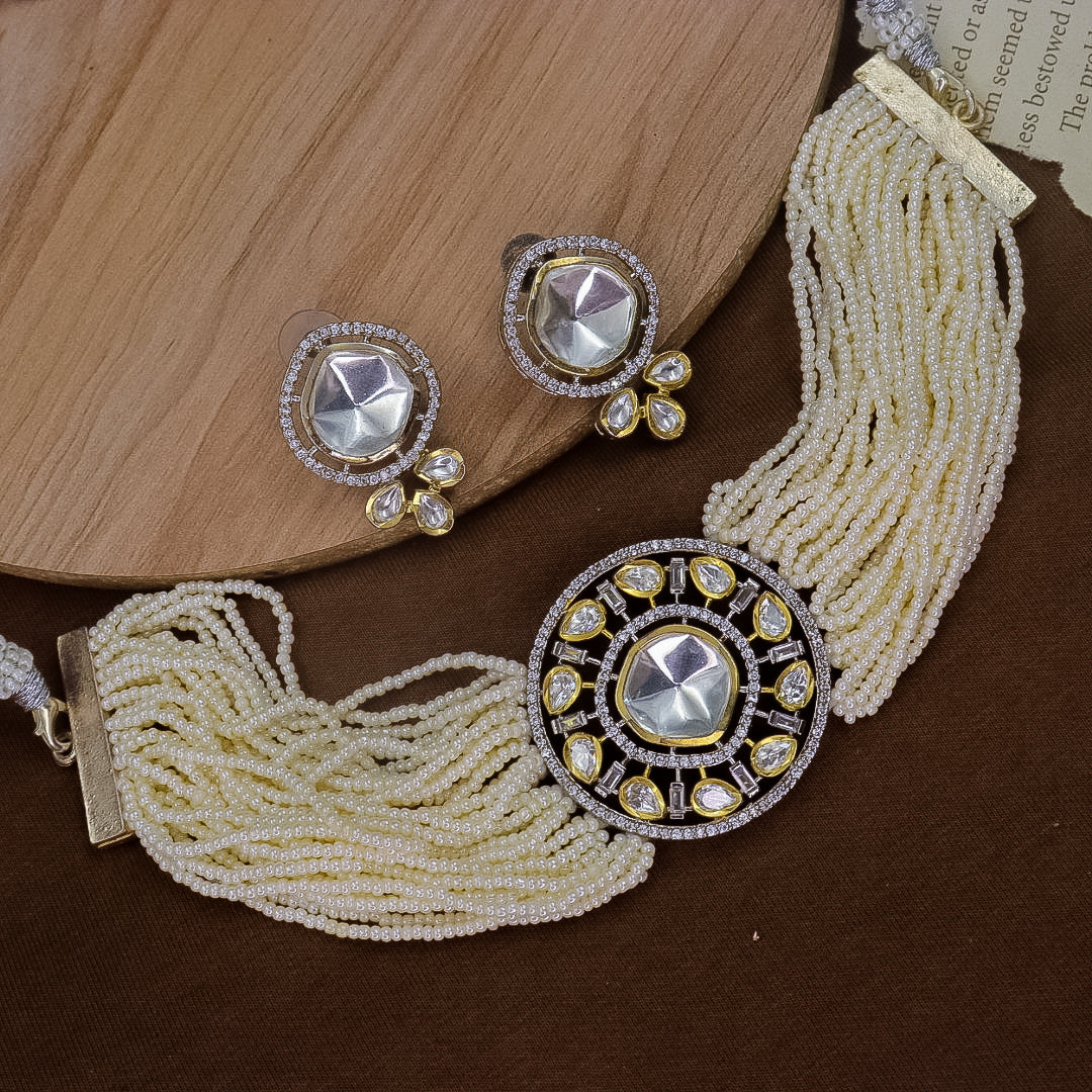 Stud Polki  Designer  Choker