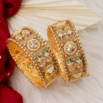 Load image into Gallery viewer, Rani Meenakari Brass kada