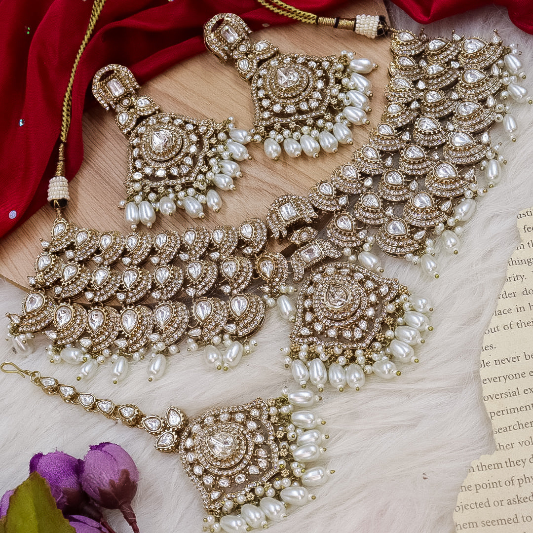 Jiva Polki Choker Set- White