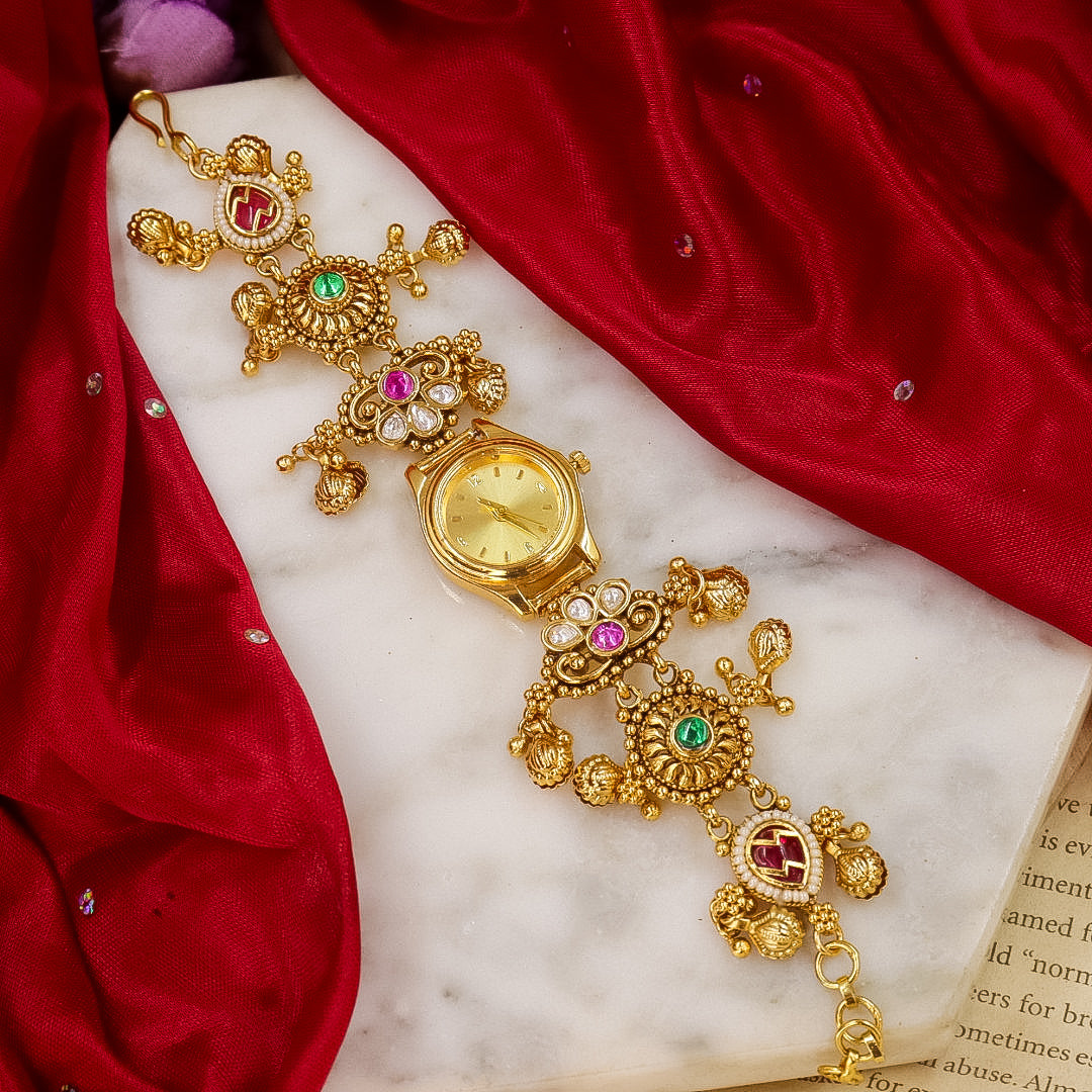 Purva Heritage Brass Wrist Watch - Random Dial