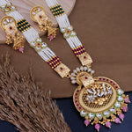 Load image into Gallery viewer, Aishani Premium Rajwadi Copper Long Necklace Set With Earrings
