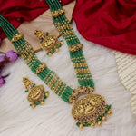 Load image into Gallery viewer, Lakshmi Green Long Temple Necklace
