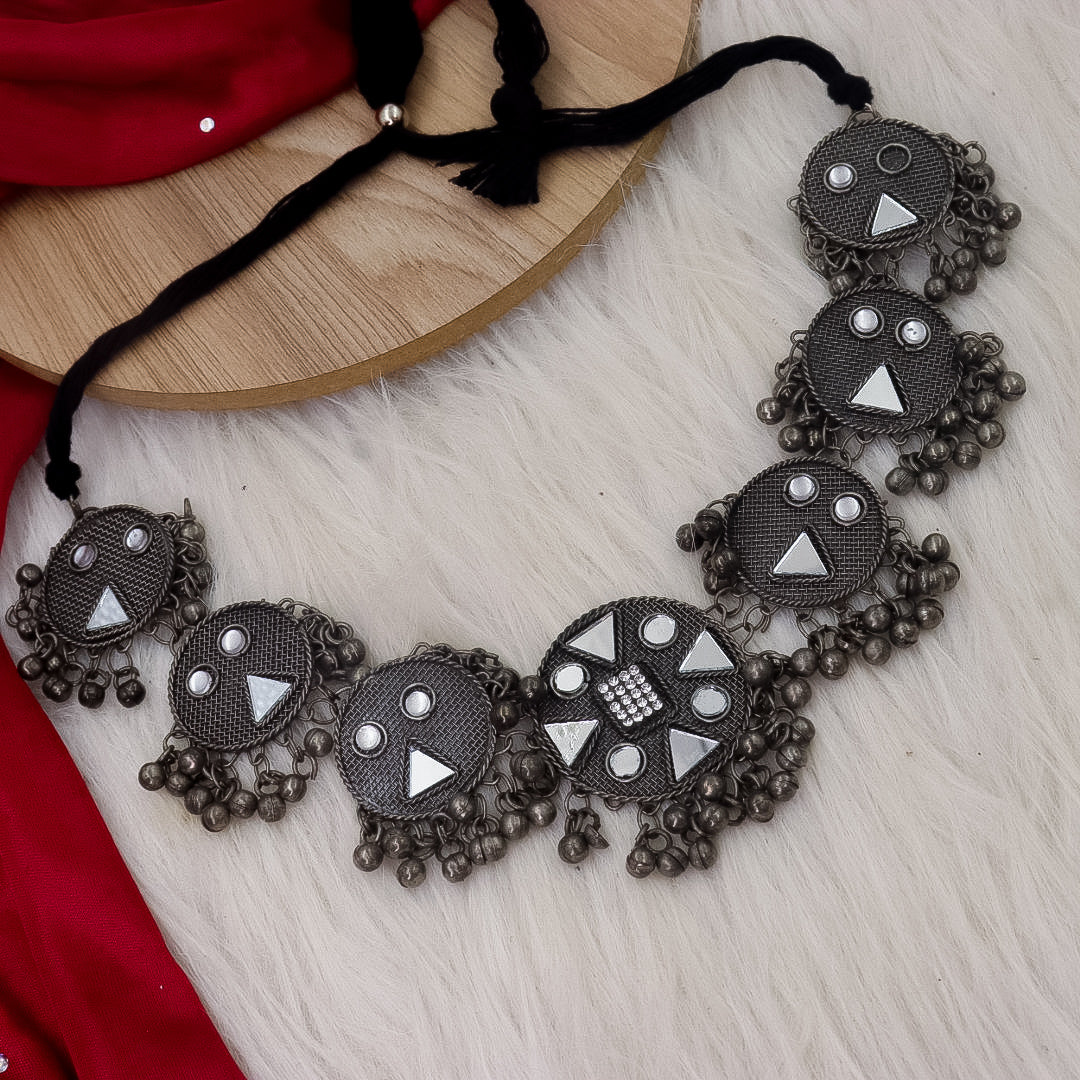 Black Polish Mirror Choker