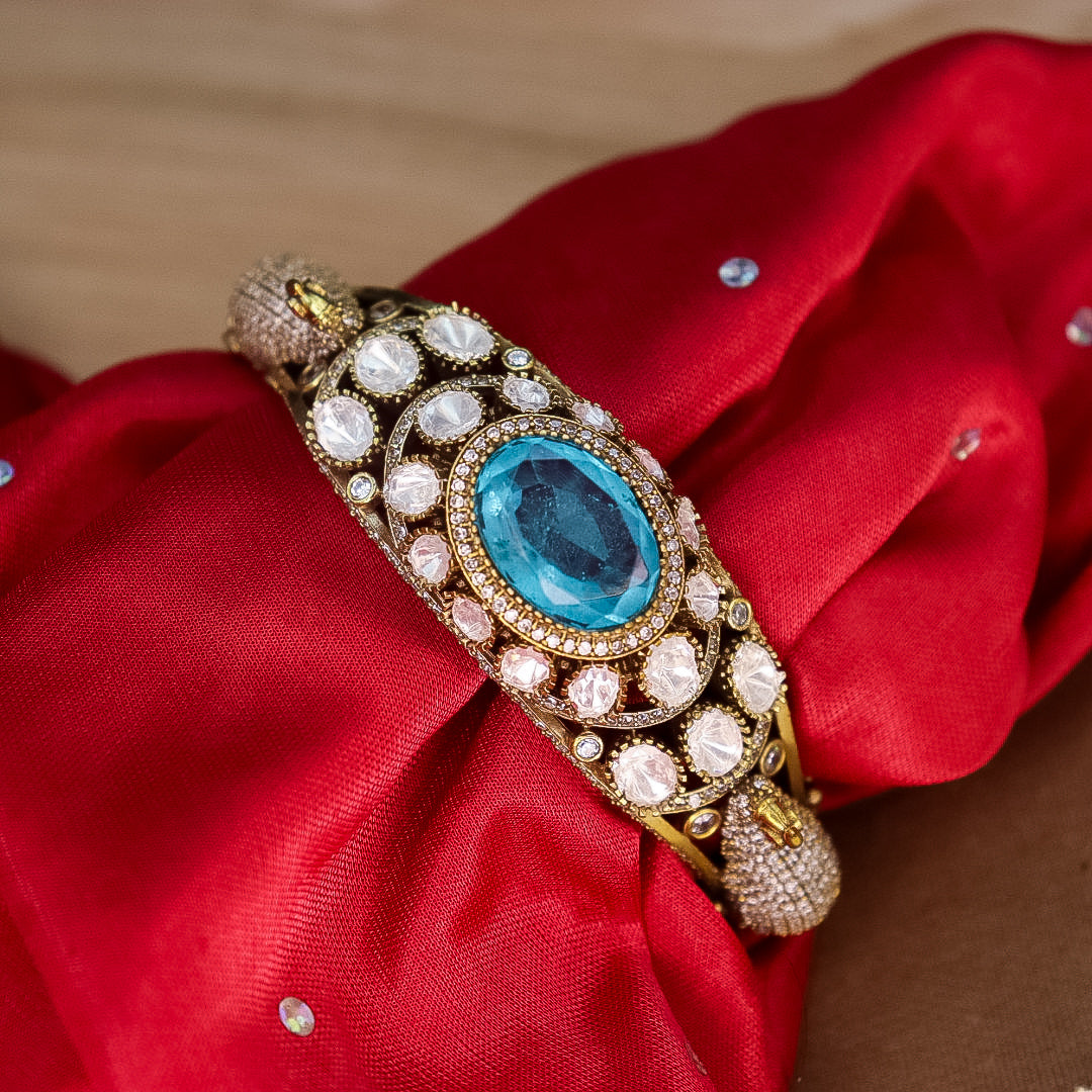 Trending Moissante Designer Kada- Turquoise