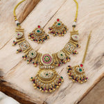 Load image into Gallery viewer, Khush Ali Brass Choker Set With Mangtika
