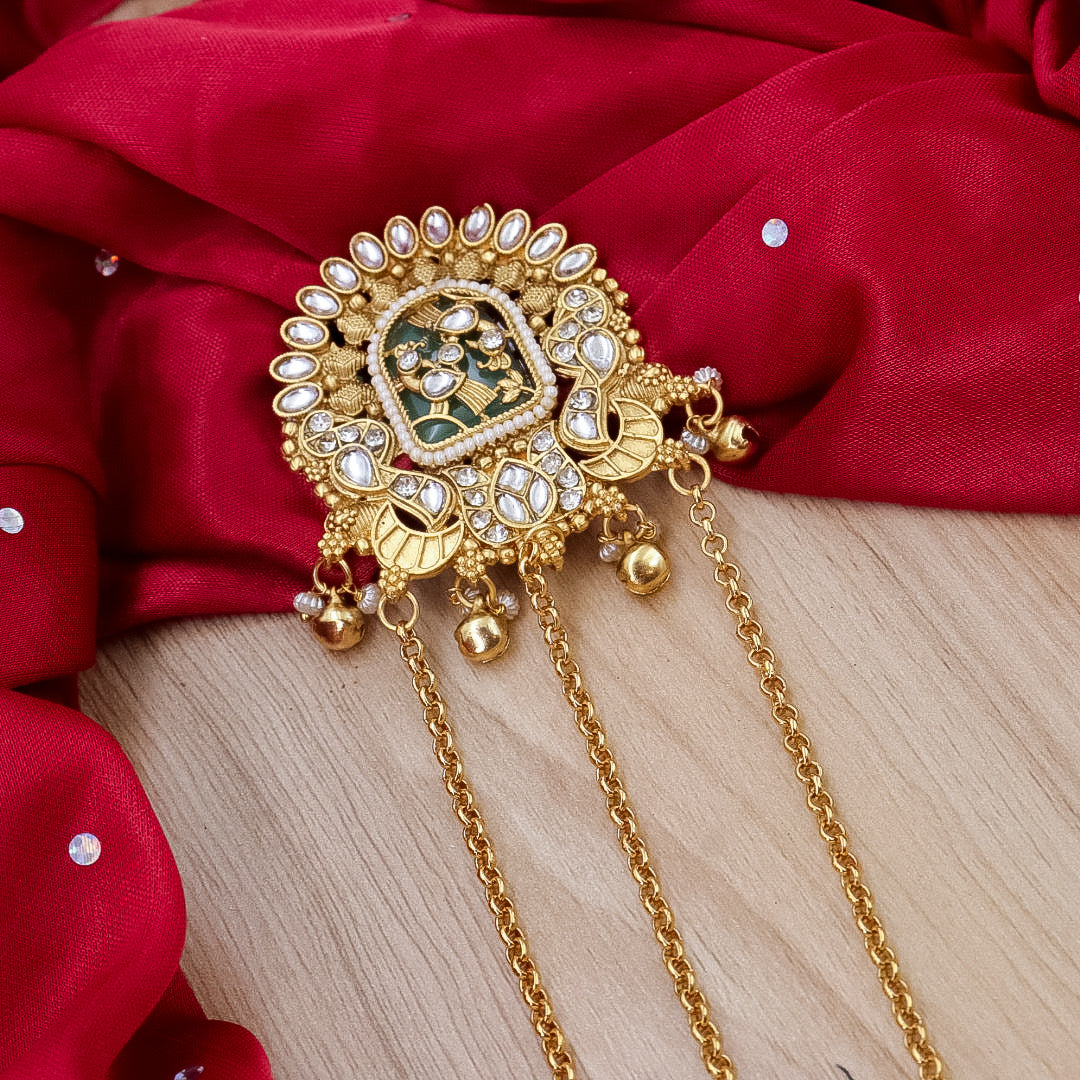 Ananya Heritage Hair brooch With Long Latakan