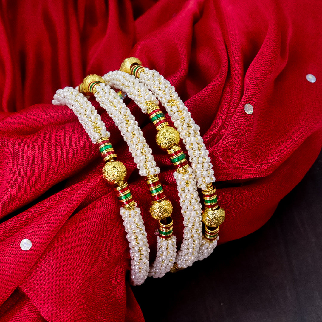 Moti Brass Kada - Pack of 4